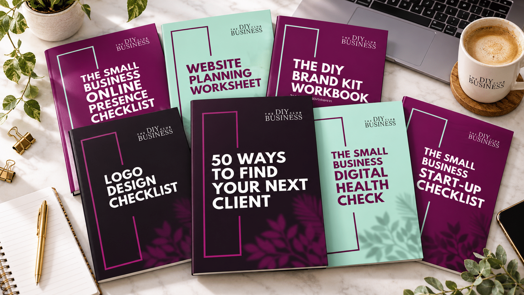 Seven free workbooks and checklists from The DIY Business Club
